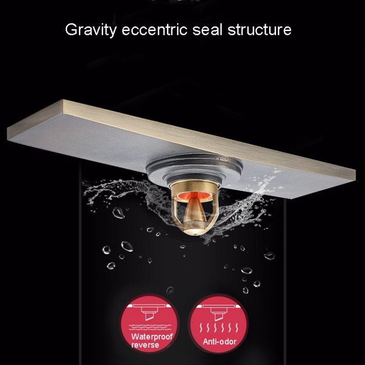 8x30cm Extended Full Copper Strip Floor Drain, Style: K8038 Black Bronze+5.5 Deep Water Seal