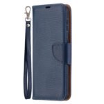 For Samsung Galaxy S21+ 5G Litchi Texture Pure Color Horizontal Flip Leather Case with Holder & Card Slots & Wallet & Lanyard(Dark Blue)