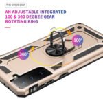 For Samsung Galaxy S21 5G Shockproof TPU + PC Protective Case with 360 Degree Rotating Holder(Gold)