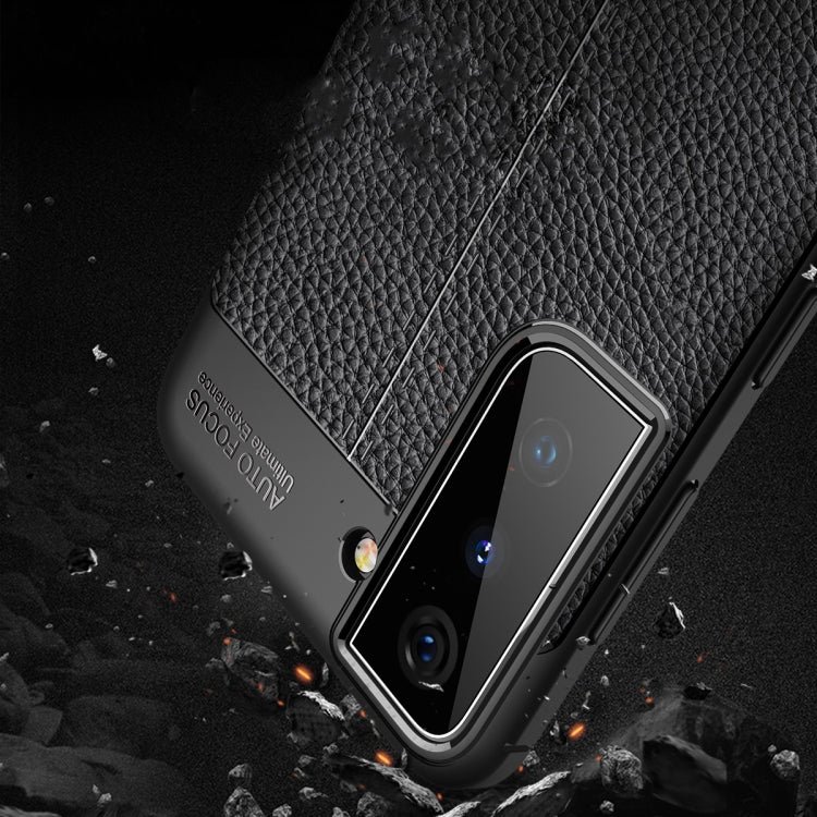 For Samsung Galaxy S21 5G Litchi Texture TPU Shockproof Case(Black)