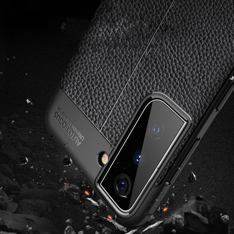 For Samsung Galaxy S21+ 5G Litchi Texture TPU Shockproof Case(Black)