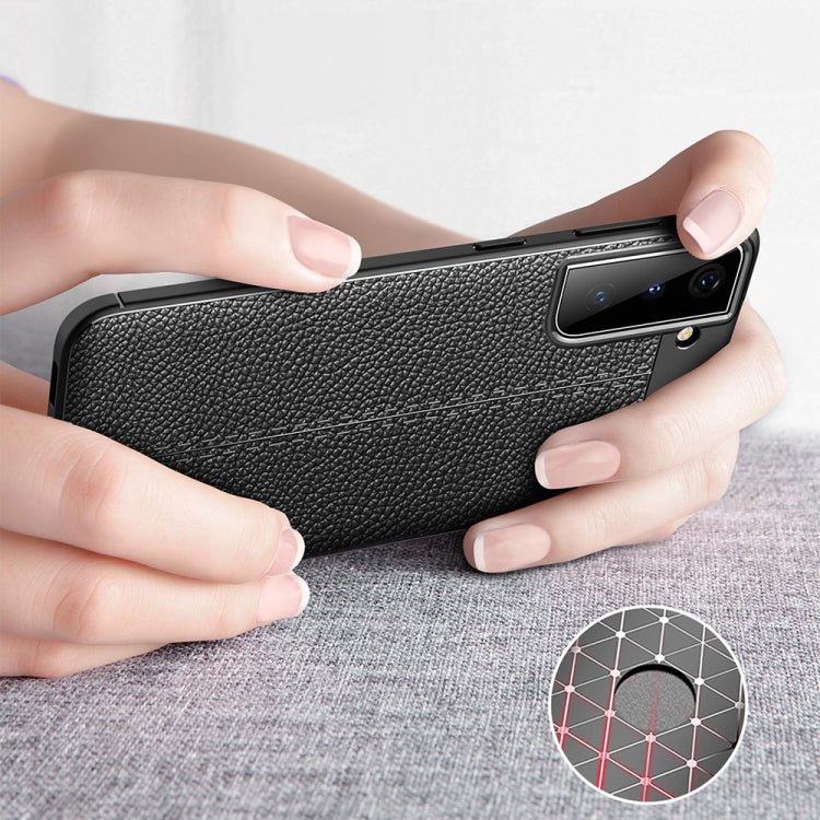 For Samsung Galaxy S21+ 5G Litchi Texture TPU Shockproof Case(Black)