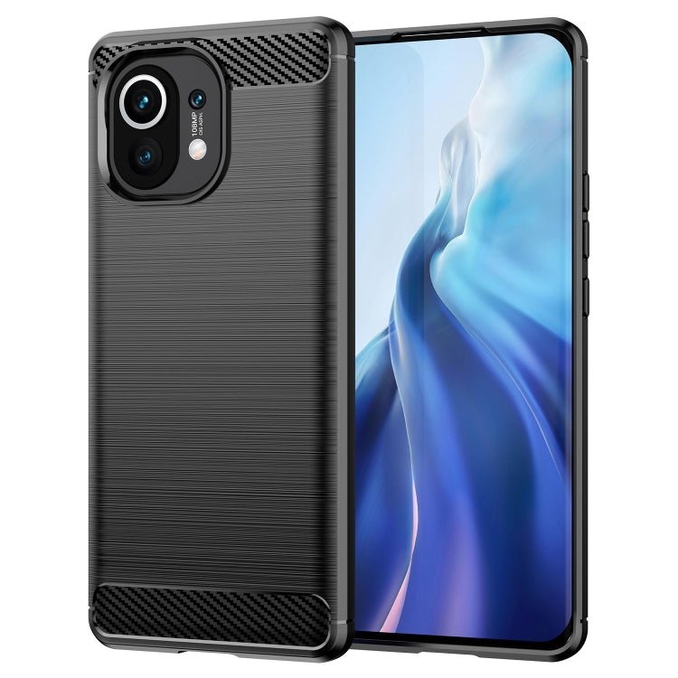 For Xiaomi Mi 11 Brushed Texture Carbon Fiber TPU Case(Black)