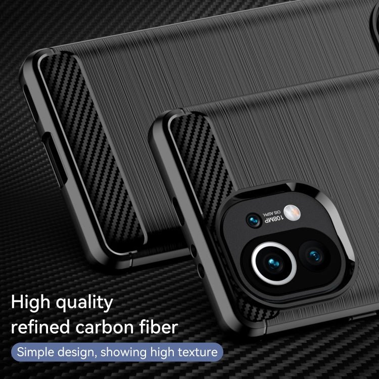 For Xiaomi Mi 11 Brushed Texture Carbon Fiber TPU Case(Black)
