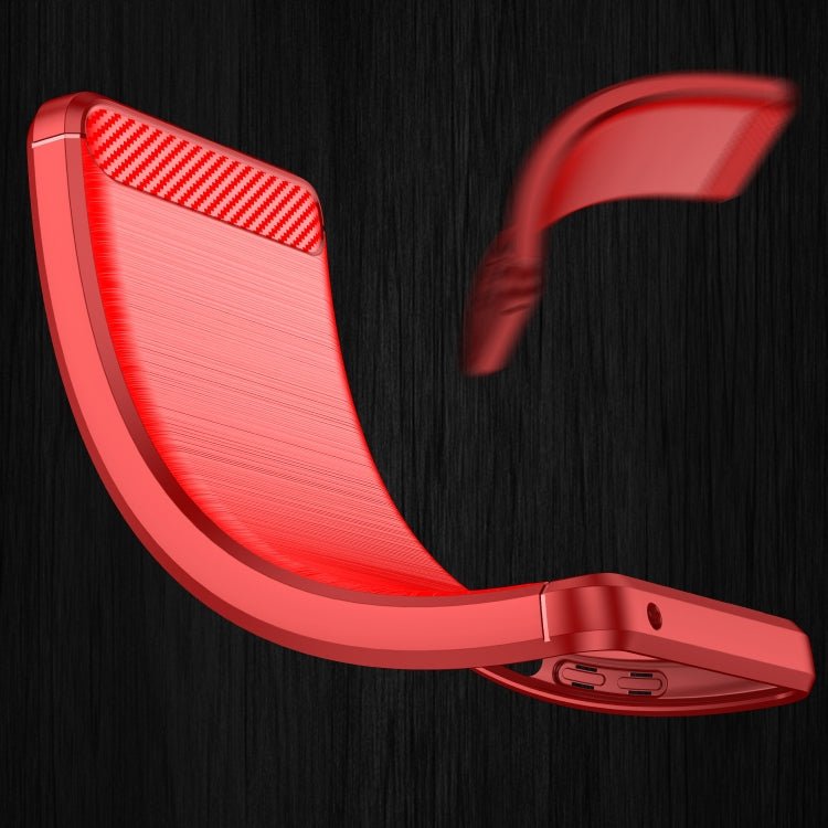 For Xiaomi Mi 11 Brushed Texture Carbon Fiber TPU Case(Red)