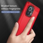 For Xiaomi Mi 11 Brushed Texture Carbon Fiber TPU Case(Red)