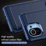 For Xiaomi Mi 11 Brushed Texture Carbon Fiber TPU Case(Blue)