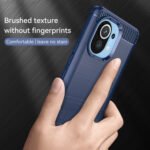 For Xiaomi Mi 11 Brushed Texture Carbon Fiber TPU Case(Blue)
