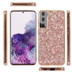 For Samsung Galaxy S21 Plus 5G Glitter Powder Shockproof TPU Protective Case(Rose Gold)
