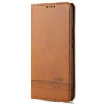 For Xiaomi Mi 11 AZNS Magnetic Calf Texture Horizontal Flip Leather Case with Card Slots & Holder & Wallet(Light Brown)