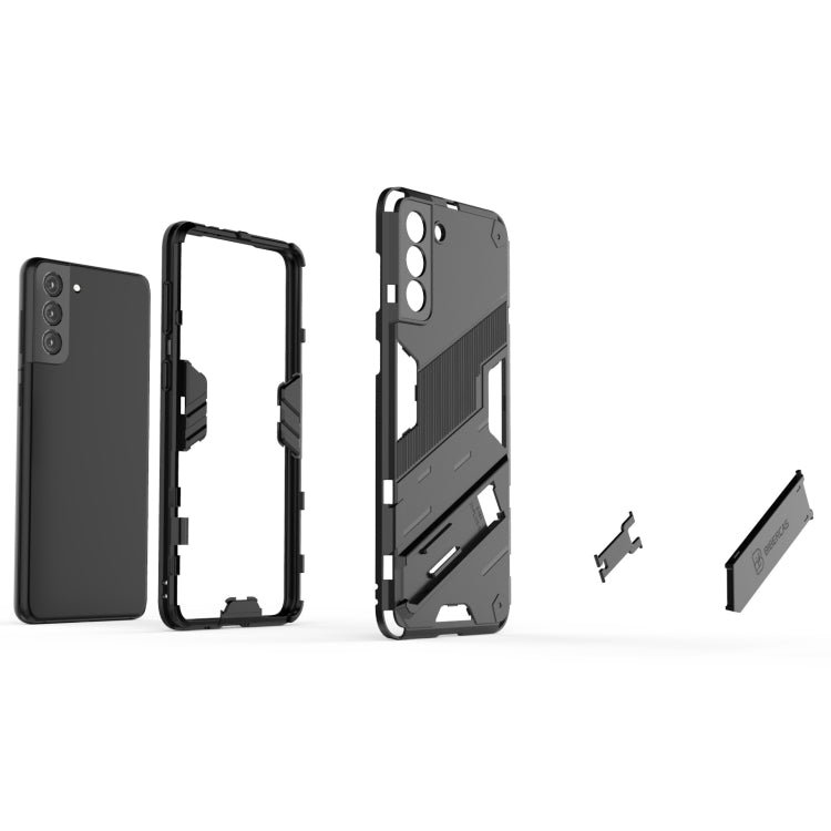 For Samsung Galaxy S21+ 5G Punk Armor 2 in 1 PC + TPU Shockproof Case with Invisible Holder(Red)