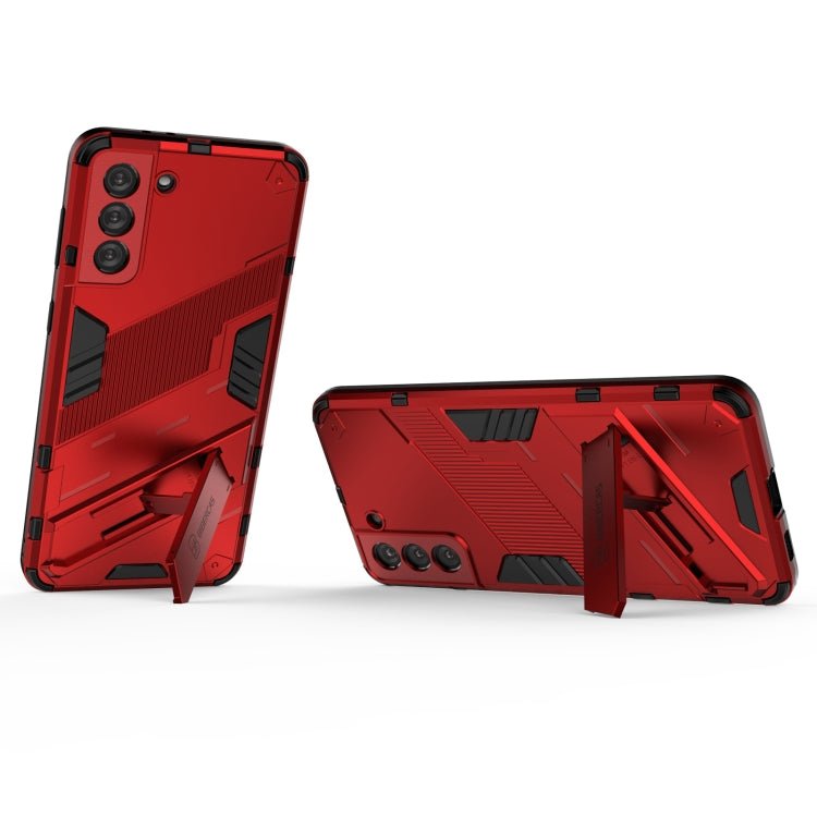 For Samsung Galaxy S21+ 5G Punk Armor 2 in 1 PC + TPU Shockproof Case with Invisible Holder(Red)