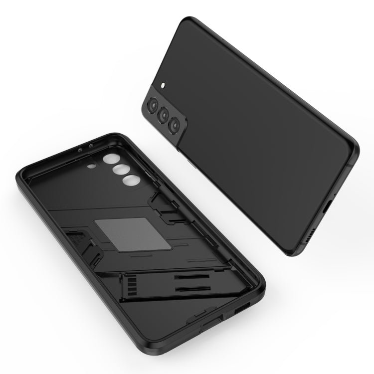 For Samsung Galaxy S21+ 5G Punk Armor 2 in 1 PC + TPU Shockproof Case with Invisible Holder(Red)