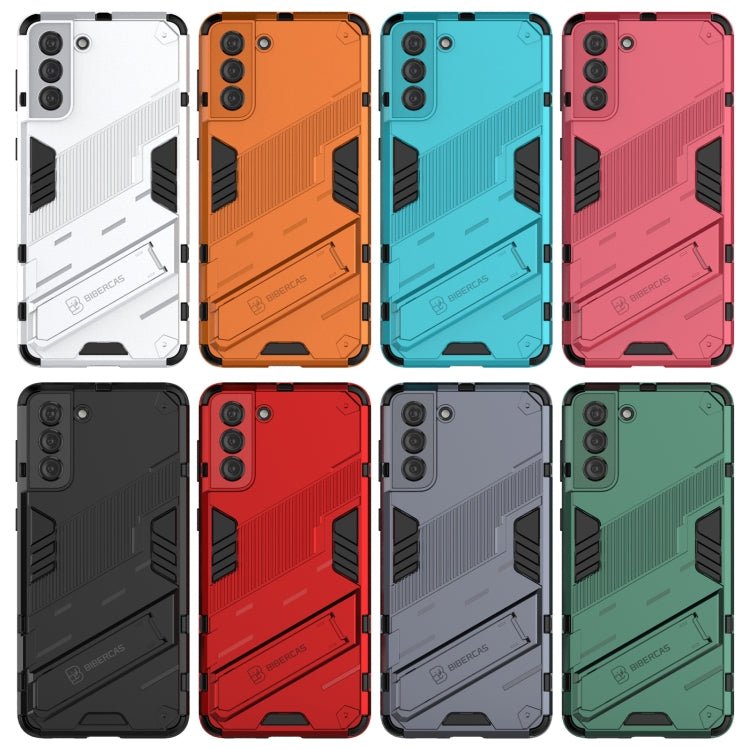 For Samsung Galaxy S21+ 5G Punk Armor 2 in 1 PC + TPU Shockproof Case with Invisible Holder(Red)