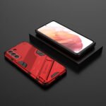 For Samsung Galaxy S21 5G Punk Armor 2 in 1 PC + TPU Shockproof Case with Invisible Holder(Red)