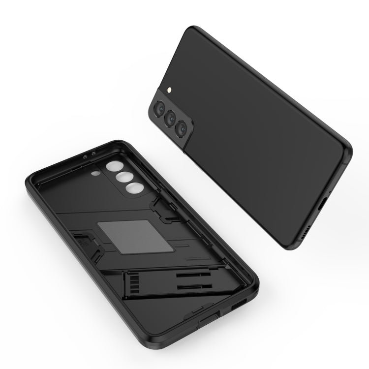 For Samsung Galaxy S21 5G Punk Armor 2 in 1 PC + TPU Shockproof Case with Invisible Holder(Red)