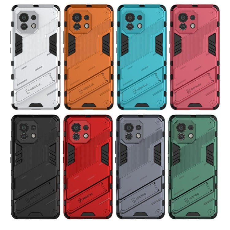 For Xiaomi Mi 11 Punk Armor 2 in 1 PC + TPU Shockproof Case with Invisible Holder(Light Red)