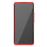 For Xiaomi Mi 11 Tire Texture Shockproof TPU+PC Protective Case with Holder(Red)
