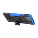 For Xiaomi Mi 11 Tire Texture Shockproof TPU+PC Protective Case with Holder(Blue)