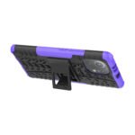 For Xiaomi Mi 11 Tire Texture Shockproof TPU+PC Protective Case with Holder(Purple)