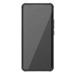 For Xiaomi Mi 11 Tire Texture Shockproof TPU+PC Protective Case with Holder(Black)