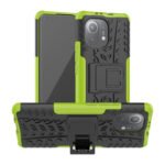 For Xiaomi Mi 11 Tire Texture Shockproof TPU+PC Protective Case with Holder(Green)