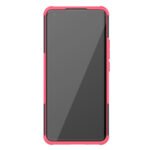 For Xiaomi Mi 11 Tire Texture Shockproof TPU+PC Protective Case with Holder(Pink)