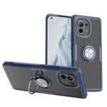 For Xiaomi Mi 11 Shockproof Transparent TPU + Acrylic Protective Case with Ring Holder(Navy Blue)