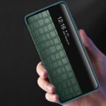 For Samsung Galaxy S21+ 5G Crocodile Texture Display Window Horizontal Flip Leather Case(Black)