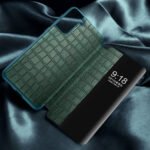 For Samsung Galaxy S21+ 5G Crocodile Texture Display Window Horizontal Flip Leather Case(Black)