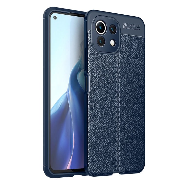 For Xiaomi Mi 11 Lite Litchi Texture TPU Shockproof Case(Blue)