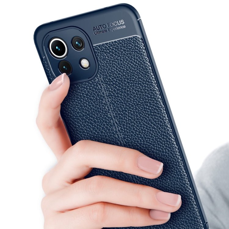 For Xiaomi Mi 11 Lite Litchi Texture TPU Shockproof Case(Blue)
