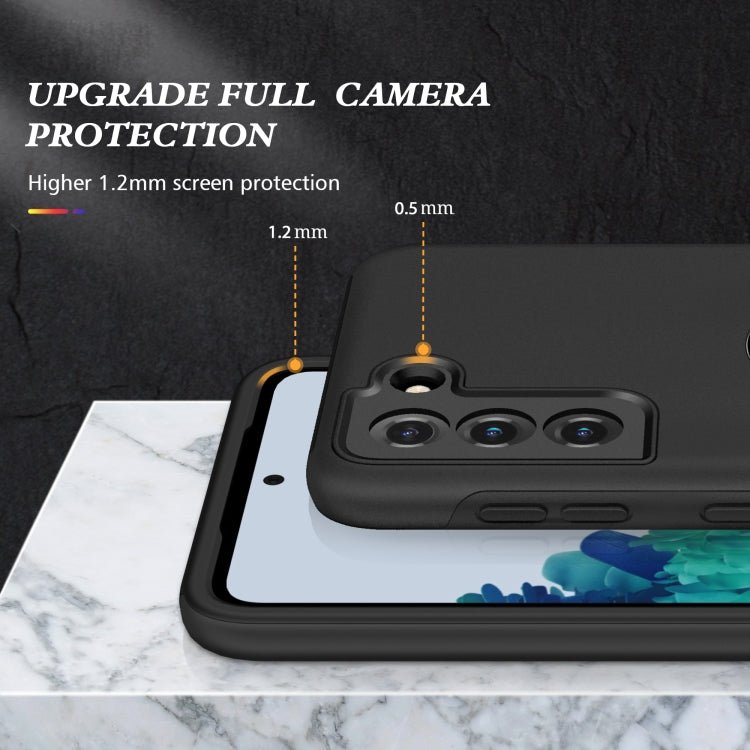 For Samsung Galaxy S21 5G PC + TPU Shockproof Magnetic Protective Case with Invisible Ring Holder(Black)