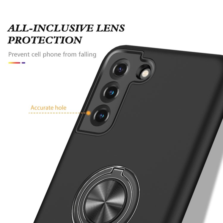 For Samsung Galaxy S21 5G PC + TPU Shockproof Magnetic Protective Case with Invisible Ring Holder(Black)