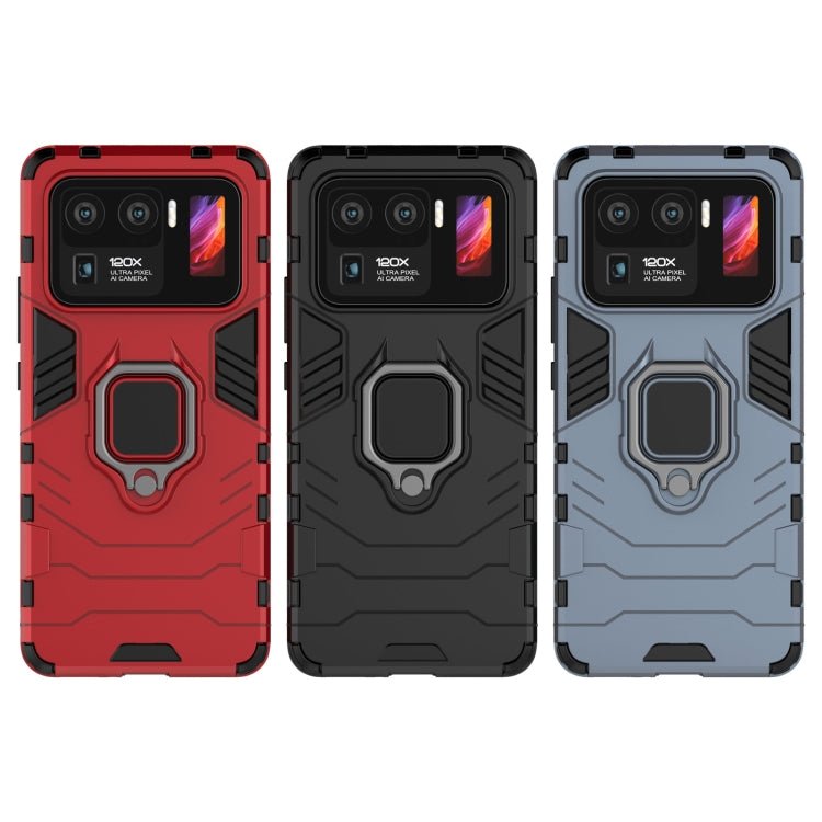 For Xiaomi Mi 11 Ultra PC + TPU Shockproof Protective Case with Magnetic Ring Holder(Black)