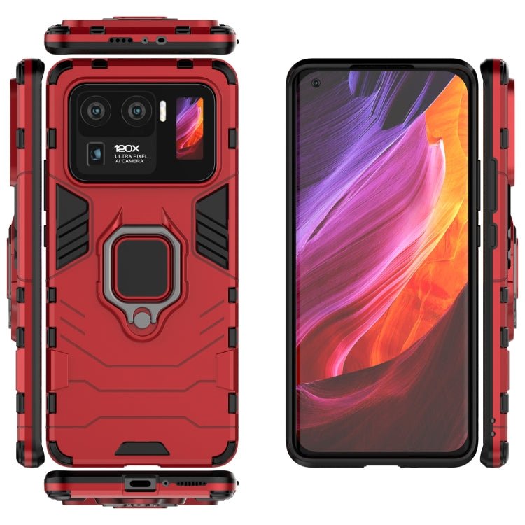 For Xiaomi Mi 11 Ultra PC + TPU Shockproof Protective Case with Magnetic Ring Holder(Red)