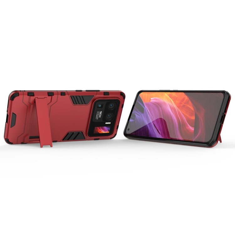 For Xiaomi Mi 11 Ultra Shockproof PC + TPU Protective Case with Hidden Holder(Red)