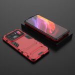 For Xiaomi Mi 11 Ultra Shockproof PC + TPU Protective Case with Hidden Holder(Red)