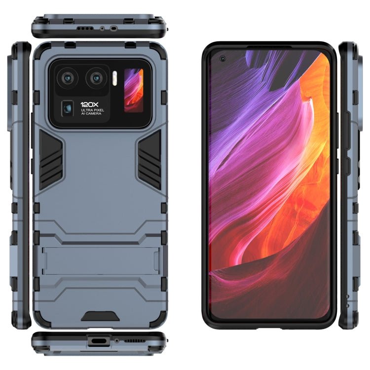 For Xiaomi Mi 11 Ultra Shockproof PC + TPU Protective Case with Hidden Holder(Navy Blue)