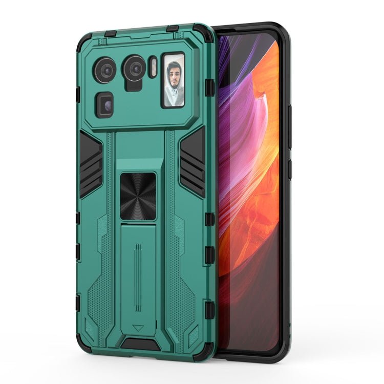 For Xiaomi Mi 11 Ultra Supersonic PC + TPU Shock-proof Protective Case with Holder(Green)
