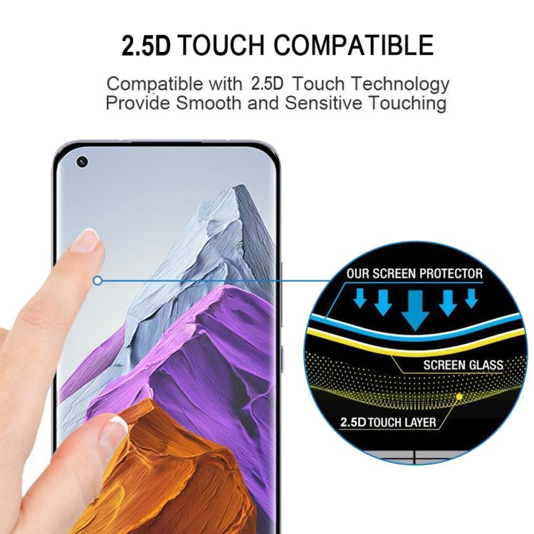 For Xiaomi Mi 11 Pro Full Glue 9H HD 3D Curved Edge Tempered Glass Film(Black)