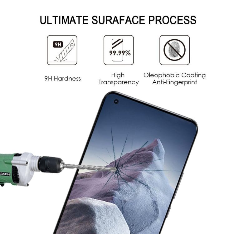 For Xiaomi Mi 11 Ultra Edge Glue 9H HD 3D Curved Edge Tempered Glass Film(Black)
