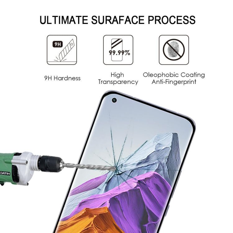 For Xiaomi Mi 11 Pro Edge Glue 9H HD 3D Curved Edge Tempered Glass Film(Black)