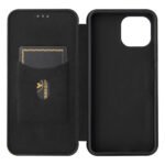 For Xiaomi Mi 11 Lite Carbon Fiber Texture Horizontal Flip TPU + PC + PU Leather Case with Card Slot(Black)