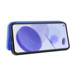 For Xiaomi Mi 11 Lite Carbon Fiber Texture Horizontal Flip TPU + PC + PU Leather Case with Card Slot(Blue)