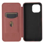 For Xiaomi Mi 11 Lite Carbon Fiber Texture Horizontal Flip TPU + PC + PU Leather Case with Card Slot(Brown)