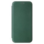 For Xiaomi Mi 11 Lite Carbon Fiber Texture Horizontal Flip TPU + PC + PU Leather Case with Card Slot(Green)