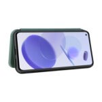 For Xiaomi Mi 11 Lite Carbon Fiber Texture Horizontal Flip TPU + PC + PU Leather Case with Card Slot(Green)