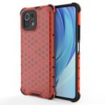 For Xiaomi Mi 11 Lite Shockproof Honeycomb PC + TPU Protective Case(Red)