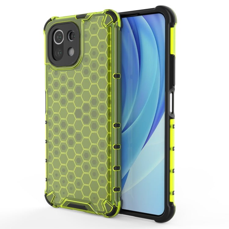 For Xiaomi Mi 11 Lite Shockproof Honeycomb PC + TPU Protective Case(Green)